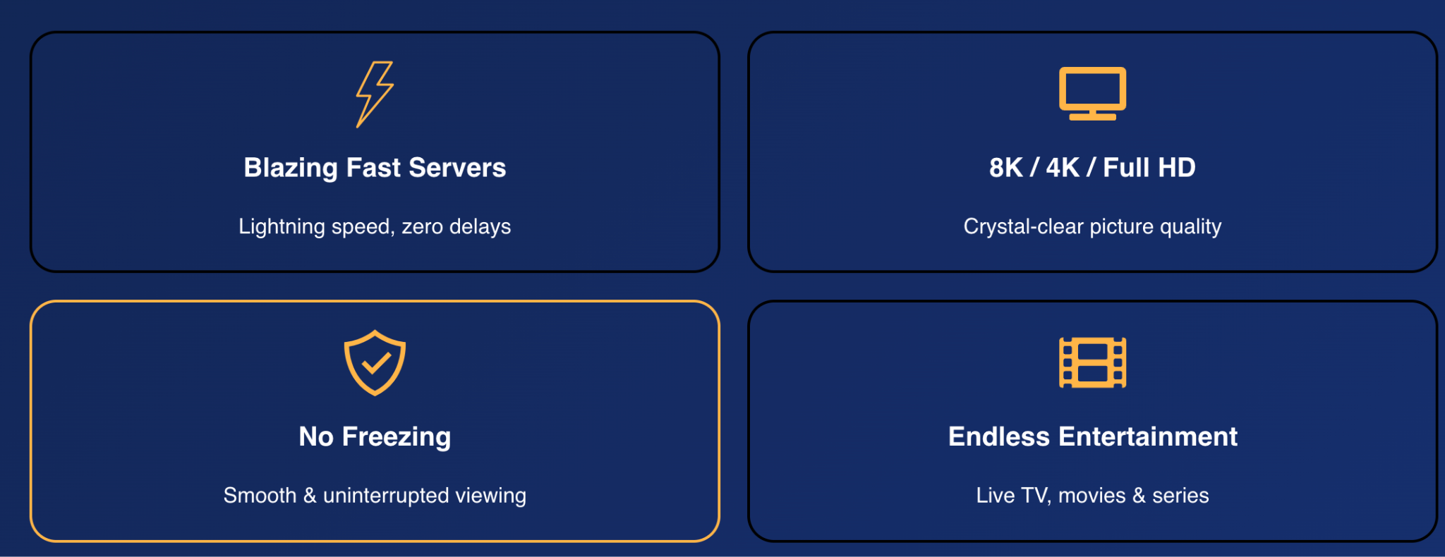 King IPTV channel list showing sports, entertainment and international channels