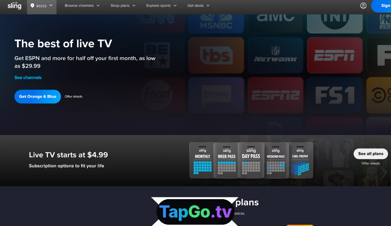 Sling TV live sports streaming